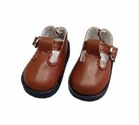 SZLIFE Doll Footwear Chaussures Miniatures BJD avec Détails Couture Sangle Apparence Cuir pour Poupée Convient pour Collection Cadeau , Bride Languette Brune