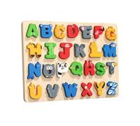 SZLIFE en Bois avec Lettres et Animaux, Puzzles ABC, appariement de Formes, préscolaire, Blocs de tri pour, Train, Maison