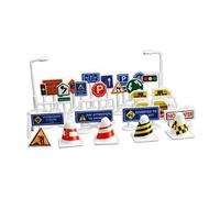 SZLIFE Ensemble de 28 Pièces Miniatures de Signalisation Routière Réalistes avec Panneaux de Circulation et Cônes pour Décor de Maquette de Diorama Jouets Éd, 4 pièces
