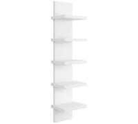 SZLIFE Étagère de Rangement Murale en Bois à 5 Niveaux, Design Vertical, Accessoire Peu encombrant, 18,3 x 14 x 78 cm, Blanc
