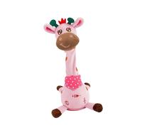 SZLIFE Girafe Dansante Peluche Interactif Jouet Électronique Parle Chante Répète Fonction Volume Ajustable Tissu Moelleux Adapté Bambins Garçons Filles, Rose