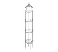 SZLIFE Grand Treillis Obélisque de Jardin en Fer, Support pour Plantes Grimpantes Extérieur 158 cm, pour Rosiers et Fleurs, Bronze Vieilli, Moyenne (158 cm de Hauteur, 26