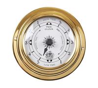 SZLIFE Horloge de marée Murale Marine, Lecture Facile, Station météo en Laiton, décor océan, diamètre 98 mm, pour voilier, Bateau