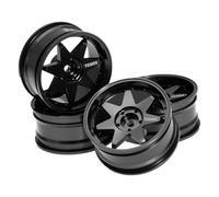 SZLIFE Jantes de voiture télécommandée Xy01 à l'échelle 1/10, accessoires de remplacement pour véhicules télécommandés de diamètre 2,05 pouces, moyeux de, Noir