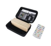 SZLIFE Jeu dominos, puzzle, jouet éducatif, jeu construction tuiles à empiler, société avec 4 supports en bois pour enfants et adultes, idéal, 91 Numéro de Tuiles