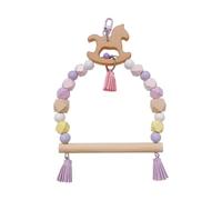 SZLIFE Jouet Swing à Oiseaux, échec en Bois Perroquet grimpant Swing Cage Oiseaux Anneaux Suspendus, Pochettes Budgie Cacatoo, Chevaux de Troie