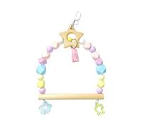 SZLIFE Jouet Swing à Oiseaux, échec en Bois Perroquet grimpant Swing Cage Oiseaux Anneaux Suspendus, Pochettes Budgie Cacatoo, étoile