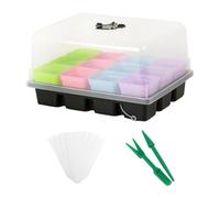 SZLIFE Kit de démarrage de semis, Culture de graines, 12 cellules avec dôme d'humidité réglable, Plateau de démarrage de semis