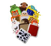 SZLIFE Lot de 10 tapis sensoriels pour l'éveil des tout-petits, en forme d'animaux, avec textures et éléments, pour les enfants d'âge