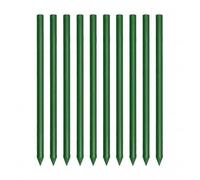 SZLIFE Lot de 10 Tuteurs Acier Plastifié, Piquets de Jardin Verts pour Plantes Grimpantes, Support Robuste avec Liens, Diamètre 16mm, Longueur 120cm