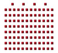 SZLIFE Lot de 100 dés en Acrylique, Blocs de Construction de 0,39 Pouce, Jouets empilables à Faire soi-même, Jeux de société pour la Maison et Les salles de, Rouge