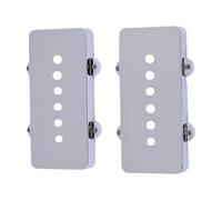 SZLIFE Lot de 2 caches de micro pour guitare, 12 trous, robustes, pour guitares, espacement des pôles : 50 mm/52 mm, Argent
