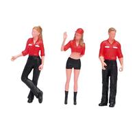 SZLIFE Lot de 3 figurines miniatures au 1/64e représentant un pompiste, idéal pour des projets de bricolage, la décoration d'un plateau de jeu ou, Rouge