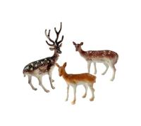 SZLIFE Lot de 3 petites figurines de rennes de Noël, mini-figurines de cerfs, cadeau, décoration intérieure, sculpture animale pour le bureau ou la cheminée.