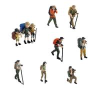 SZLIFE Lot de 9 figurines miniatures peintes à la main à l'échelle 1/64, représentant des montagnards, idéales pour les jeux d'imitation et de rôle.