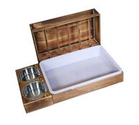 SZLIFE Mangeoire à Foin pour Lapins avec 2 Bols et Bac à Litière, Accessoires pour Cage, Mangeoire pour Lapins