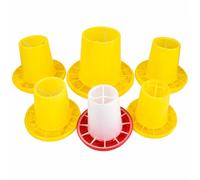 SZLIFE Mangeoire Poules Anti Nuisible, Distributeur Graines Automatique pour Volailles, Seau en Polymère Jaune/Blanc/Rouge, 4 kg