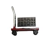 SZLIFE Modèle réduit de chariot à bras à l'échelle 1/64 avec caisse de chargement et chariot d'atelier, accessoire de diorama réaliste, Rouge