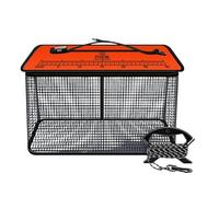 SZLIFE Panier à Poissons Flottant, Cage de Rangement Portable, Fermeture éclair, piège à carpes, Seau Pliable Multifonctionnel pour ménés, Orange 39 X 24 Cm X 50 Cm