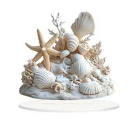 SZLIFE Panneau de Table à motif de corail sous-marin 2D, décoration de bureau, Collection de bureau pour chambre d'enfant, acrylique polyvalent 8x8 pouces