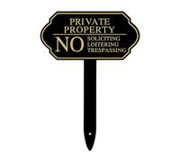 SZLIFE Panneau d'interdiction de sollicitation pour Maison avec pieu Panneau d'interdiction d'entrer sans autorisation de flâner