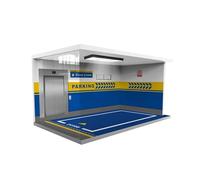 SZLIFE Parking Lot Vitrine Modèle Garage Scène Maquette Diorama Collection Simulation Fabriquée En PVC et Acrylique Adaptée à Collectionneurs Bureau Maison C, bleu