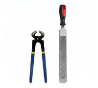 SZLIFE Pince de Maréchal Ferrant pour Tailler Les Sabots avec Râpe Intégrée Double Face Outil Robuste en Acier Au Carbone pour Cheval Vache Chèvre et Âne Faç