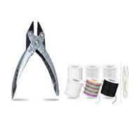 SZLIFE Pince pour Fabrication de Bijoux avec Kit de Cordon Élastique Six Rouleaux de Fil et Passe-fil Outil de Enfiler Perles et Nœuds Adapté
