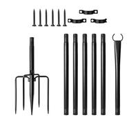 SZLIFE Piquet pour lampadaire extérieur - Installation Facile - Tige de Support métallique Robuste pour terrasse ou Porche