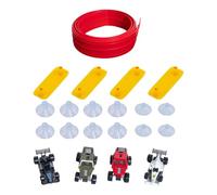 SZLIFE Piste de course portable enroulable Flex Tracks, à construire et à reconstruire soi-même, rampe de course flexible, jouet pour enfants à partir de 3, Rouge 395x8cm Basic