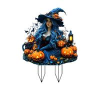 SZLIFE Plaque de Jardin Plate 2D pour Fille, décoration Fantaisie pour Halloween, Panneau de Jardin pour fête en Plein air, allée, Trottoir, Lanterne