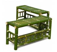 SZLIFE Porte Plante Intérieur Bambou, Support Plantes Multi-Niveaux, Étagère Plante Extérieur, Meuble pour Plantes d'Intérieur, 75 * 40*H34 cm