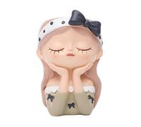 SZLIFE Pot de Fleurs Fille avec Sculpture Décorative en Résine Cache-Pot Original avec Drainage Centre de Table Convient pour Bureau Salon Bibliothèque, Style A