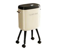 SZLIFE Poubelle à Pression Poubelle de Cuisine Corbeille à Papier Panier à Déchets avec Couvercle Design et Structure Renforcée en Matériau, Blanc avec Roulette