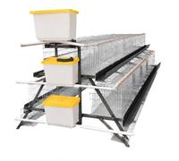 SZLIFE pour Poules pondeuses, 3 Niveaux, système de Production d'œufs en Acier galvanisé, Gestion des déjections, hygiène et durabilité, Single-Sided Three-Layer