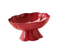 SZLIFE Présentoir Central sur Pied, Coupe à Fruits, Plateau à Fruits Multifonctionnel, Support de Rangement pour Collations En Polypropylène, Idéal pour Les, Rouge