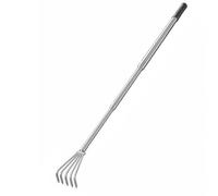 SZLIFE Râteau de Jardinage Télescopique en Acier Inoxydable Griffes Courbées Manche Réglable Poignée Confortable Idéal pour Le Ratissage du Sol Jardinage Ramassage Collecte de Feuilles , 5 Dents