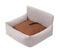 SZLIFE Siège Auto pour Chien Lit de Siège Rehausseur et Panier pour Animaux avec Coussin Réversible Été Hiver pour Un Confort Optimal Approprié pour T, Beige