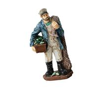 SZLIFE Statuette de pêcheur, Figurine en résine, Sculpture de Marin pour Bureau ou Meuble de Rangement, avec Net