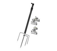 SZLIFE Support de Lanterne de Camping, Indispensable pour Le Camping, Facile à Utiliser, Compact, avec Piquet de Sol, idéal pour Les fêtes de pêche, Noir avec Porte-Canne