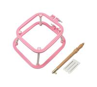 SZLIFE Support de Table à Broder, Cerceau de Support de Broderie, Support, Cadre d'aiguille à poinçonner léger, Cadre de Point de Croix pour la Couture, Rouge