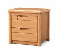 SZLIFE Table Chevet en Bois Verrouillable, Hêtre, 1 Serrure, 50x40x50cm | Structure tenon mortaise, Chevet Style Mid-Century, Coin nuit organisé, Pour personnes âgées