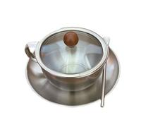 SZLIFE Tasse à café en acier inoxydable avec couvercle, tasse à expresso, passe au lave-vaisselle, à café légère 300 ml pour pique-nique en famille, hôtel, Ensemble Complet