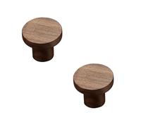 SZLXJMFL Bouton pour Meuble Moderne, Boutons pour Placards Brun rougeâtre foncé, Revêtement | Longueur: 33-208 mm Poignée Incurvé, 2 pièces Poignee de Meuble Cuisine Bois Noyer-33mm/1.3in