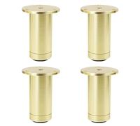 SZLXJMFL Doré Lot de 4 Pied Table Haute Reglable Pied de Meuble Pied Ronds pour Meuble Commode Pied Table Console, Aluminum Alloy, brossé, 8-25cm Pieds de Table Basse Vis Inclus-10cm/4