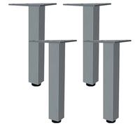 SZLXJMFL Gris, Lot de 4 Pied Table Haute Pied de Table Ronds Réglable, Aluminum Alloy 6-40cm Socles Pieds Meuble Cuisine TV Commode Pieds pour Meuble de Salle de Bain Vis Inclus-15cm/6
