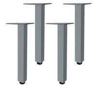 SZLXJMFL Gris, Lot de 4 Pieds de Meubles Pied de Table Ronds Réglable, Aluminum Alloy 6-40cm Socles Pieds Meuble Cuisine TV Commode Pieds pour Meuble de Salle de Bain Vis Inclus-35cm/13.8"