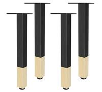 SZLXJMFL Noir et Or, Lot de 4 Pied Table Haute Pied de Table Ronds Réglable, Aluminum Alloy 6-40cm Socles Pieds Meuble Cuisine TV Commode Pieds pour Meuble de Salle de Bain Vis Inclus-40cm/15.7"