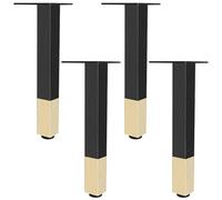 SZLXJMFL Noir et Or, Lot de 4 Pieds de Meubles Pied de Table Ronds Réglable, Aluminum Alloy 6-40cm Socles Pieds Meuble Cuisine TV Commode Pieds pour Meuble de Salle de Bain Vis Inclus-30cm/11.8"