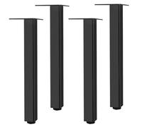 SZLXJMFL Noir, Lot de 4 Pied Table Haute Pied de Table Ronds Réglable, Aluminum Alloy 6-60cm Socles Pieds Meuble Cuisine TV Commode Pieds pour Meuble de Salle de Bain Vis Inclus-37cm/14.6"